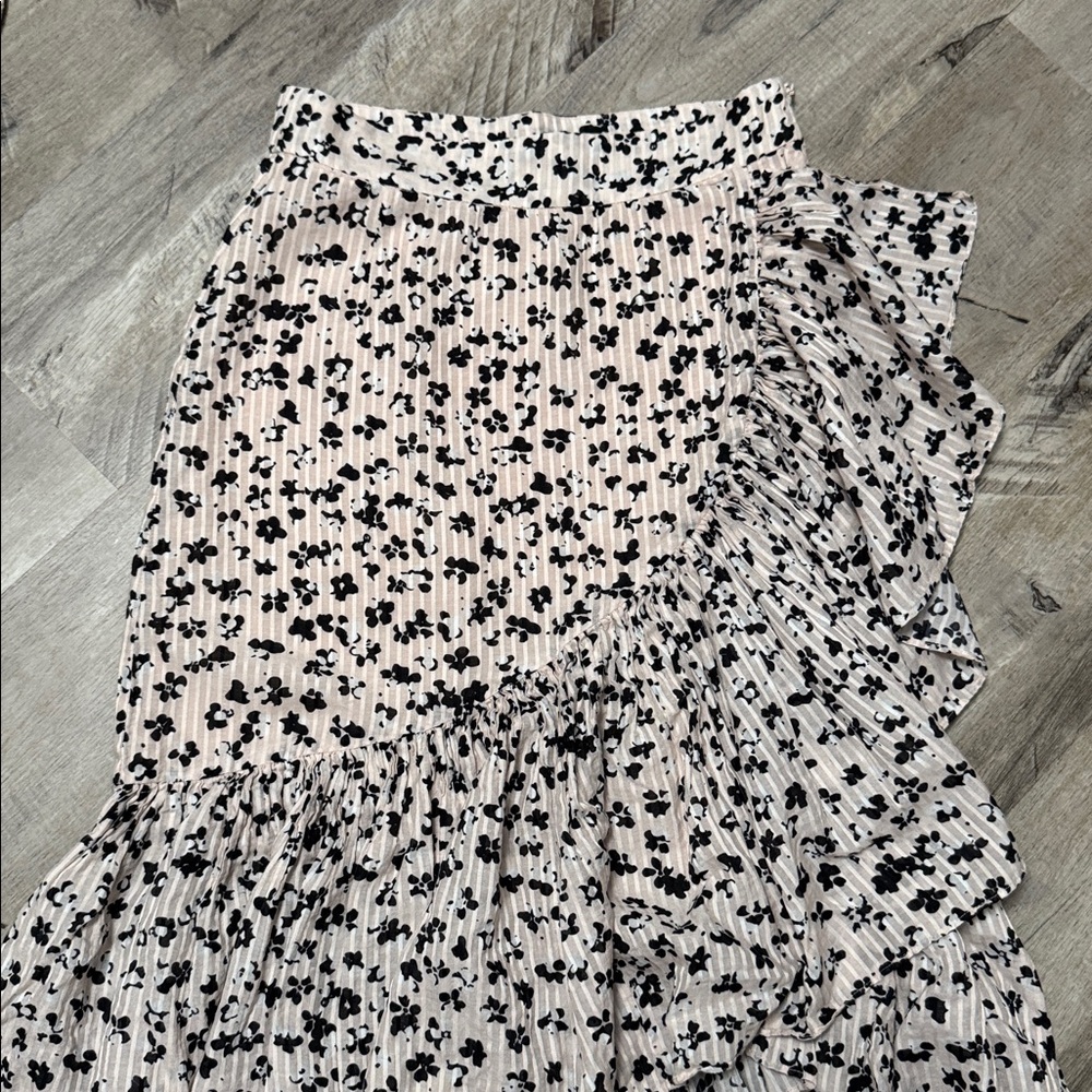 Ulla Johnson silk/cotton Gretchen Floral Ruffle Skirt 6